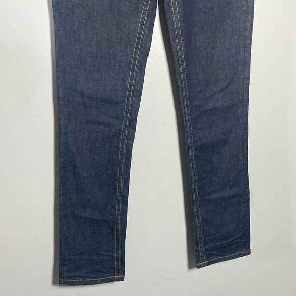 MEK Avalon Cigarette Jeans NWT Women's 29 Dark Blue Denim Embroidered Low Rise - Picture 4 of 17